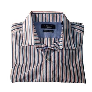 Penguin Heritage Slim Fit Button Down Striped Casual Shirt 15 1/2 32/33‎